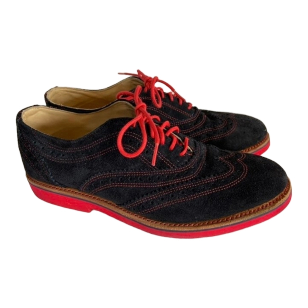 Walk-Over Suede Wingtip Oxfords - Picture 2 of 5